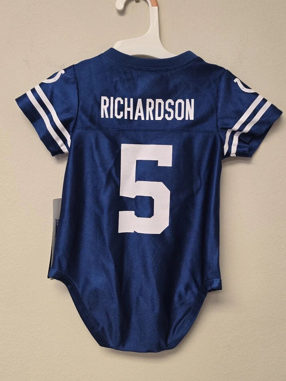 NFL Indianapolis Colts Richardson 5 One Piece Bodysuit Jersey Blue White 12 M